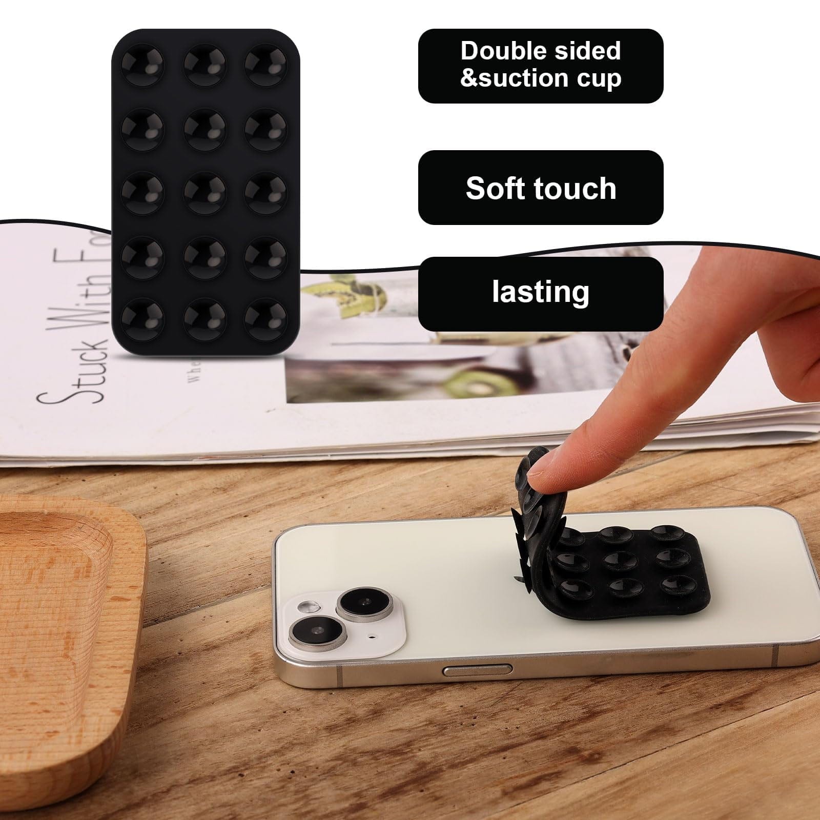 Double-Sided Silicone Suction Cup Holder – Multi-Purpose Phone Mount (Random Colors)