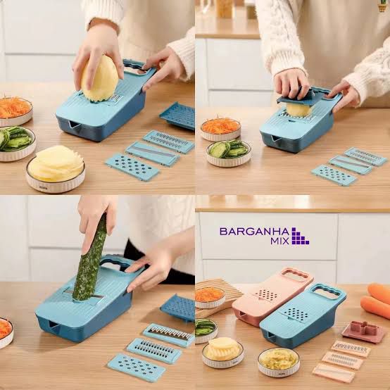 5-in-1 Multipurpose Straight Drainage Vegetable Cutter/Slicer – Mix/Random Color