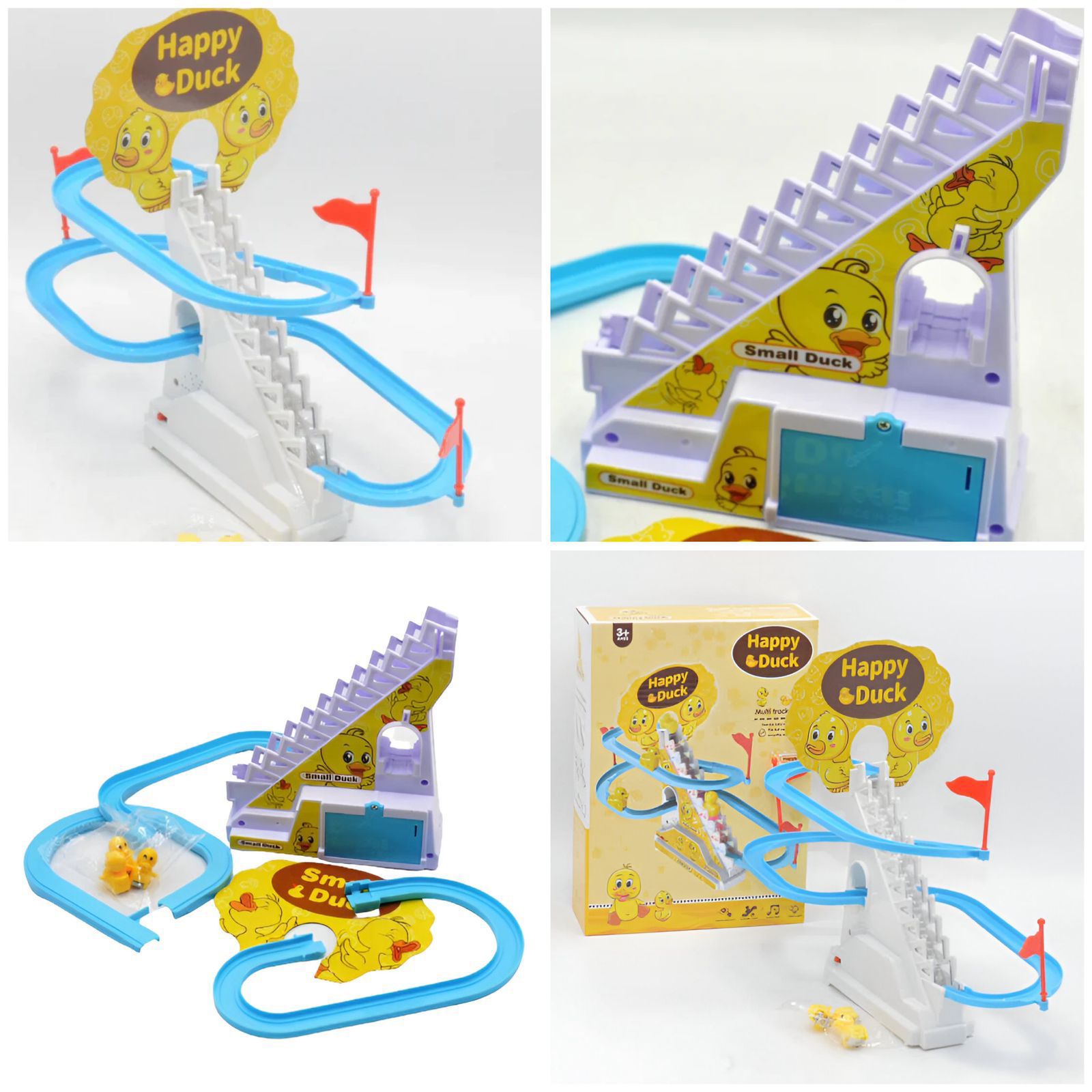 Giant Happy Ducks Racing Track Toy with Flags, Music & Light Effects